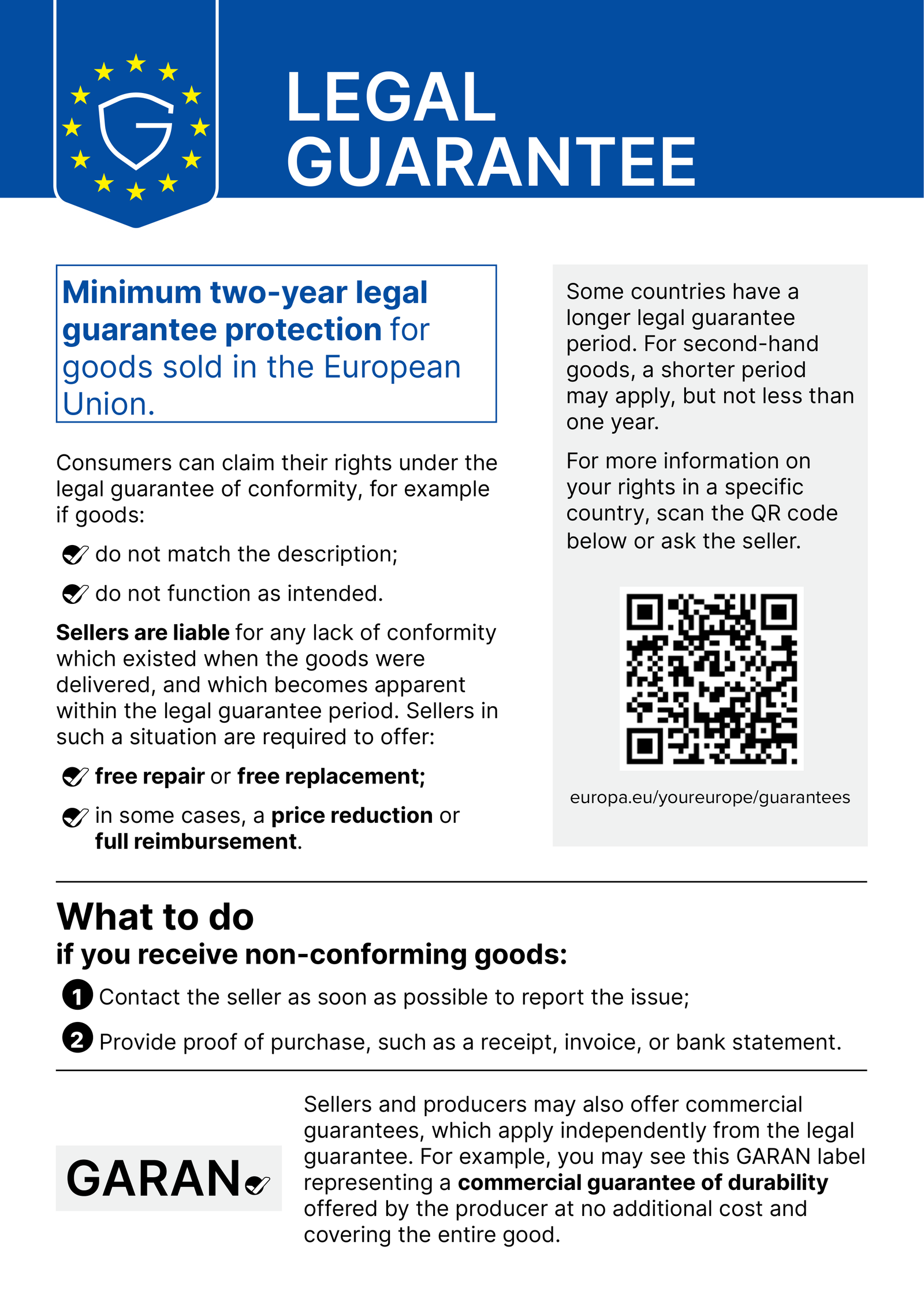 EU Harmonised Legal Guarantee Notice Preview