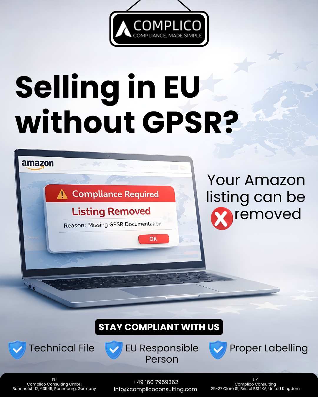 GPSR Compliance for Amazon EU: 10 Powerful Reasons Your Listings Can Be Removed Without GPSR