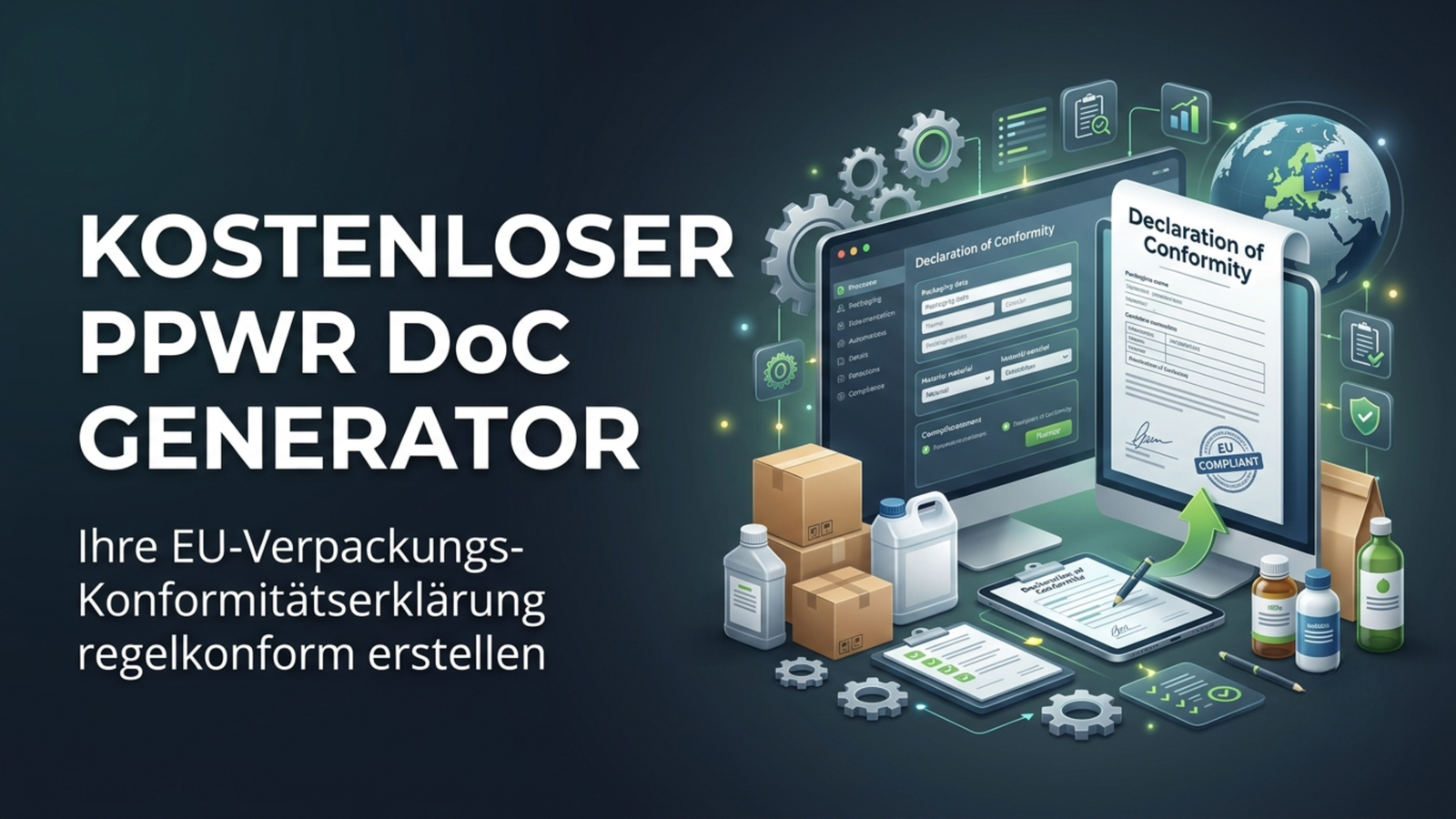 Kostenloser PPWR Declaration of Conformity (DoC) Generator: So erstellen Sie Ihre EU-Verpackungs-Konformitätserklärung regelkonform