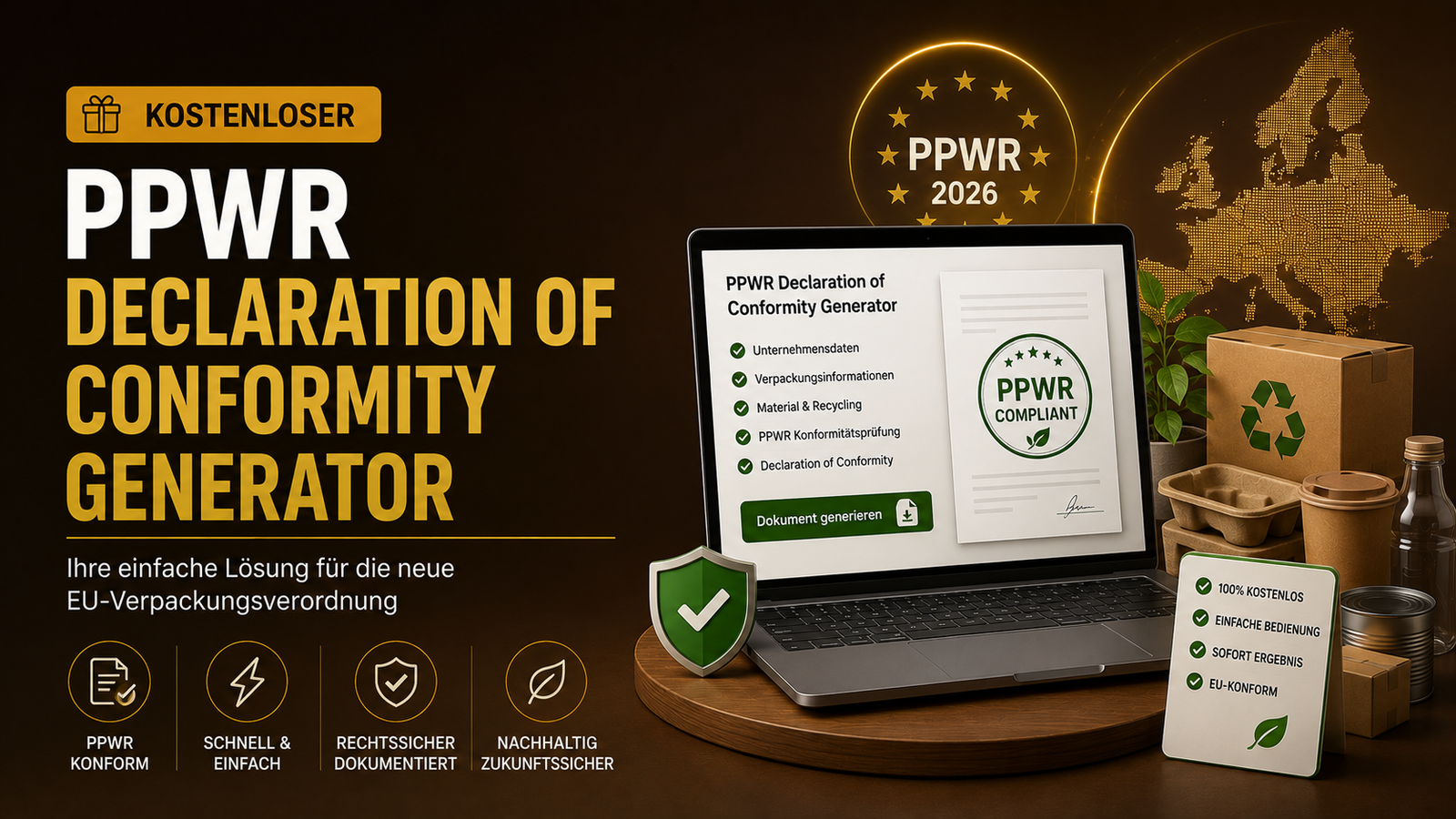 Kostenloser PPWR Declaration of Conformity Generator: Ihre einfache Lösung für die neue EU-Verpackungsverordnung