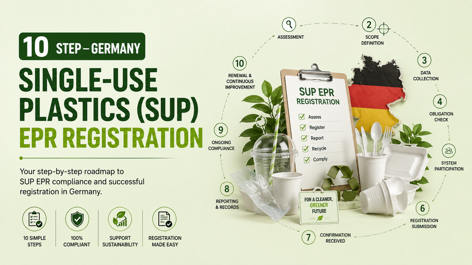 10 Step–Germany Single-Use Plastics (SUP) EPR Registration