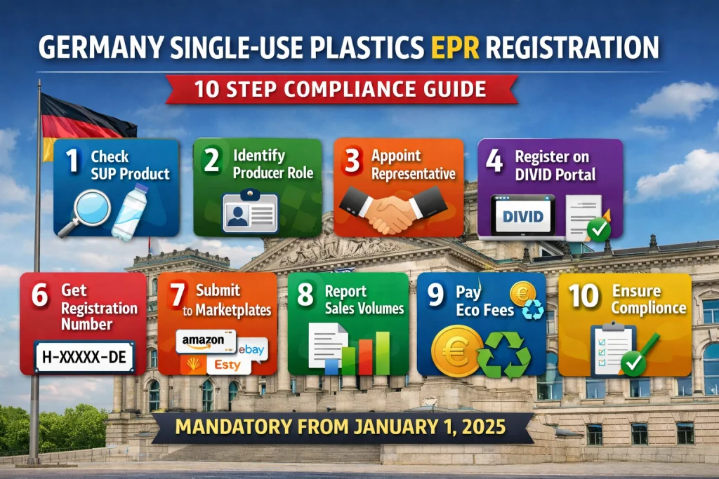 10 Step–Germany Single-Use Plastics (SUP) EPR Registration