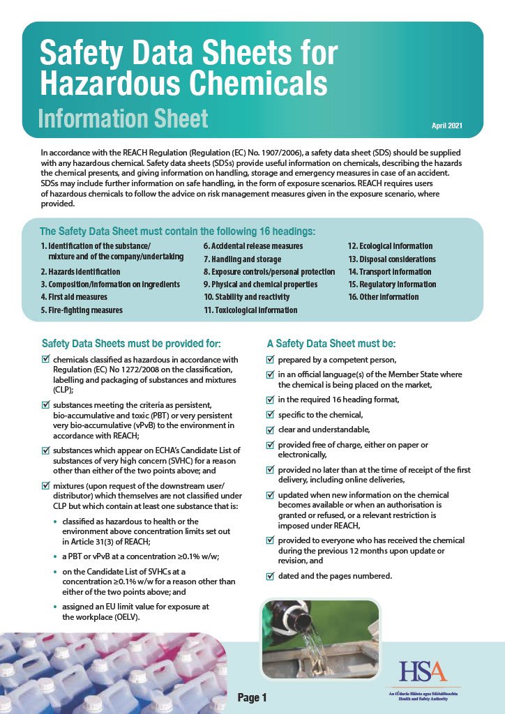 Europe Safety Data Sheets  Hazardous Chemicals