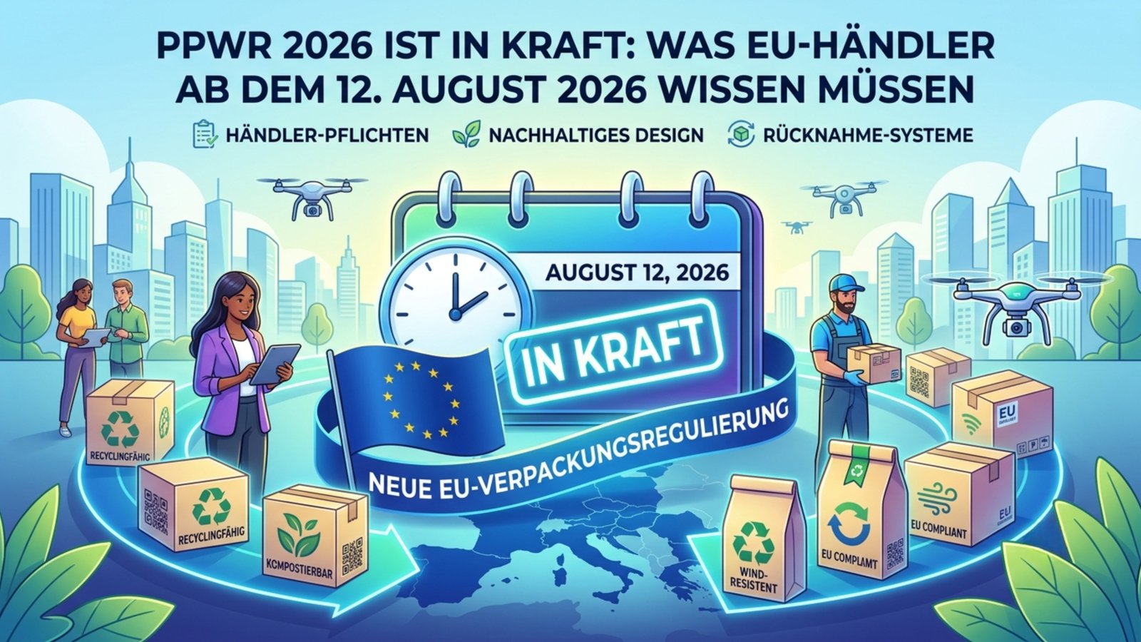 PPWR 2026 ist in Kraft: Was EU-Händler ab dem 12. August 2026 wissen müssen